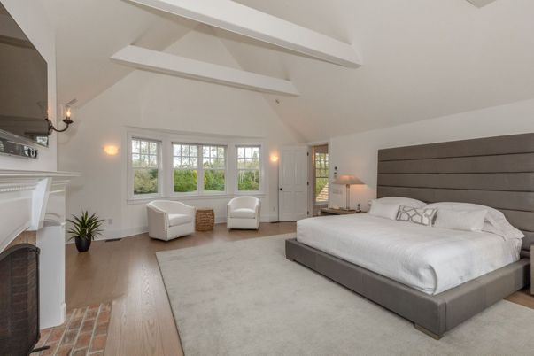 Bedroom, Fireplace, Interior, Wood Texture Flooring