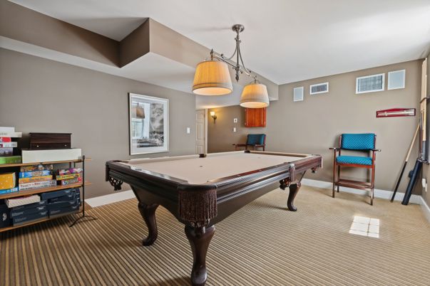 Billiard Table, Game Room, Interior, Pendant Lights