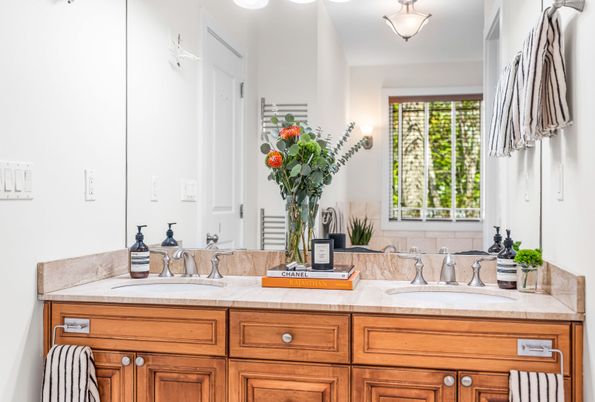 Bathroom, Dual Sink Vanities, Interior, Tile Countertops
