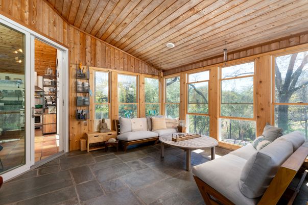 Interior, Sun Room, Wooden Ceilings, Wooden Walls