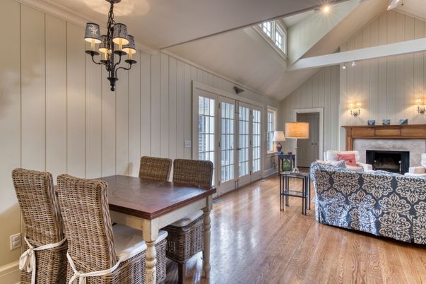 Chandelier, Dining room, Fireplace, Interior, Living room, Wood Texture Flooring