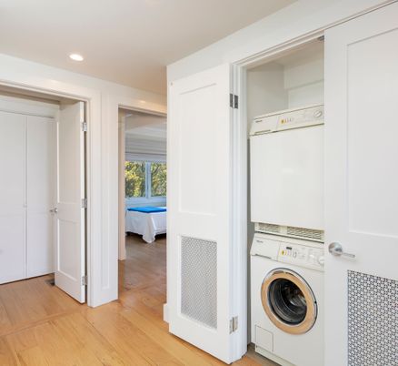 Interior, Recessed Lighting, Utility Closets, Washer, Wood Texture Flooring