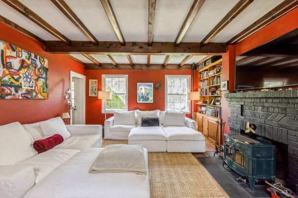 Fireplace, Interior, Living room, Wooden Beams