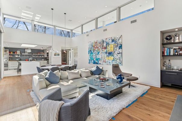 Dining room, Interior, Kitchen, Living room, Pendant Lights, Recessed Lighting, Wood Texture Flooring
