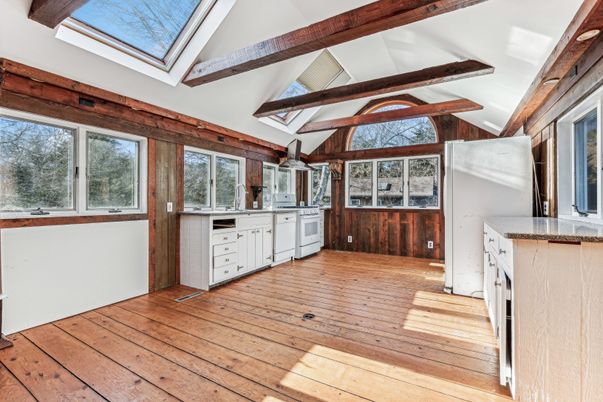 Interior, Kitchen, Wooden Beams, Wood Texture Flooring