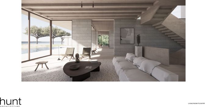 Interior, Living room, Stone Walls, Water, Wooden Beams, Wood Texture Flooring