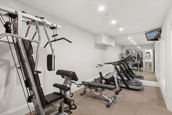 Fitness Equipment, Gym, Interior, Recessed Lighting