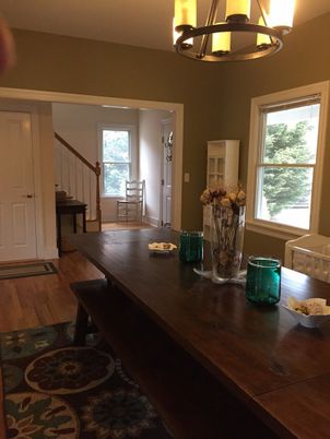 Chandelier, Dining room, Interior, Wood Texture Flooring