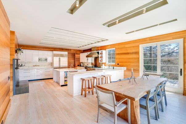 Dining room, Interior, Kitchen, Wood Texture Flooring, Wooden Walls