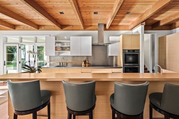 Interior, Kitchen, Stainless Steel Appliances, Wooden Beams, Wooden Ceilings, Wood Texture Flooring
