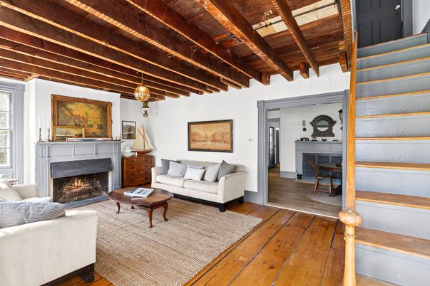 Fireplace, Interior, Living room, Wooden Beams, Wooden Ceilings, Wood Texture Flooring