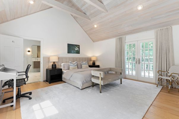 Bedroom, Home Office, Interior, Recessed Lighting, Wood Texture Flooring