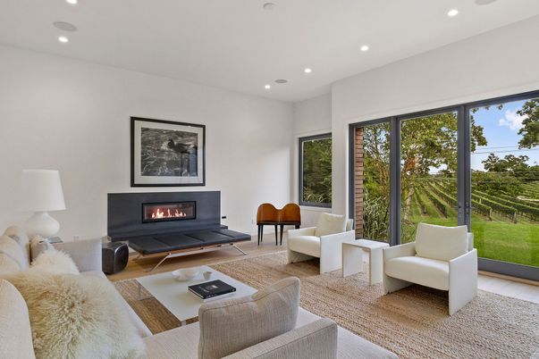 Fireplace, Interior, Living room, Recessed Lighting
