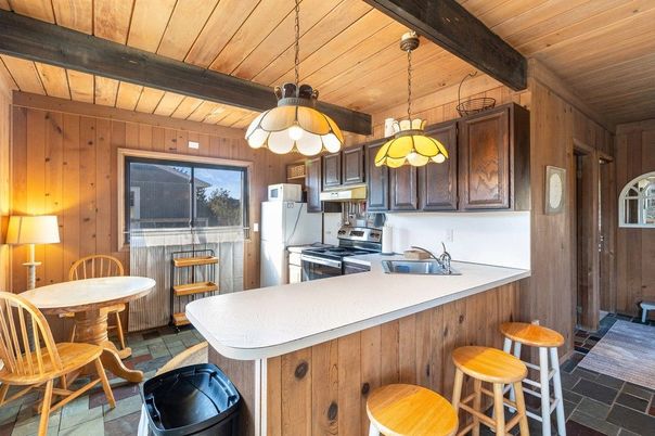 Interior, Kitchen, Pendant Lights, Wooden Beams, Wooden Ceilings, Wooden Walls