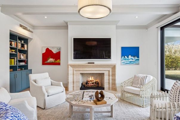 Fireplace, Interior, Living room, Recessed Lighting