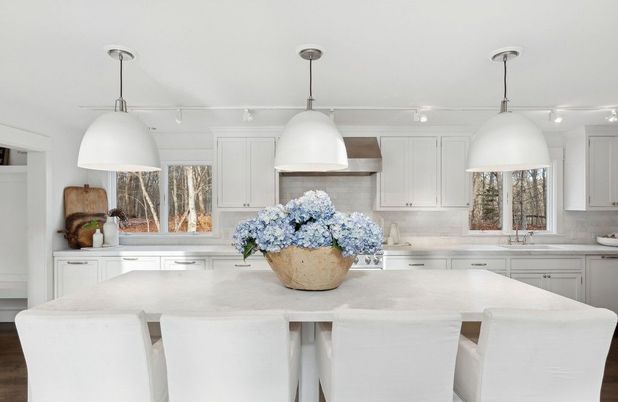 Interior, Kitchen, Pendant Lights, Wood Texture Flooring