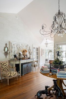 Chandelier, Interior, Wood Texture Flooring