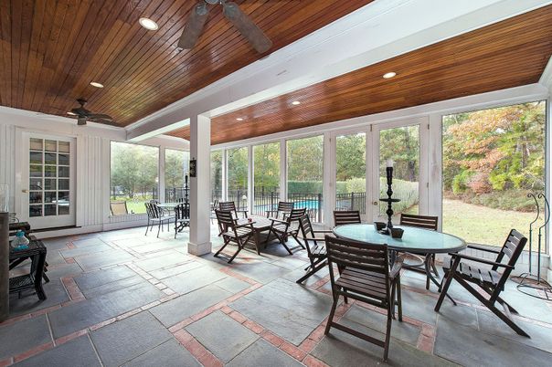 Dining room, Interior, Recessed Lighting, Sun Room, Wooden Ceilings