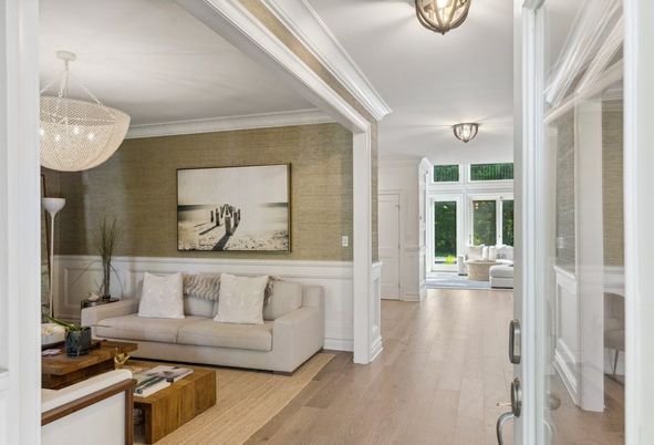 Chandelier, Interior, Living room, Wood Texture Flooring