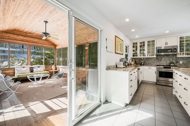 Interior, Kitchen, Recessed Lighting, Stainless Steel Appliances, Wooden Ceilings