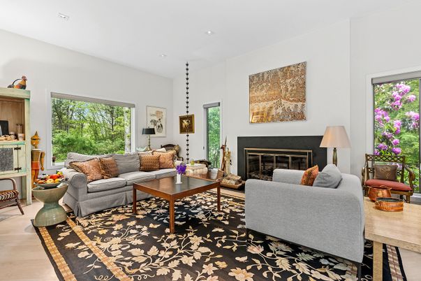 Fireplace, Interior, Living room, Pendant Lights, Recessed Lighting