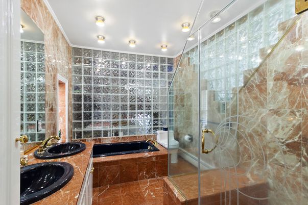 Bathroom, Dual Sink Vanities, Glass Shower, Interior