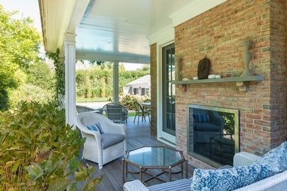 Exterior, Fireplace, Interior, Living room, Stone Walls, Wood Texture Flooring