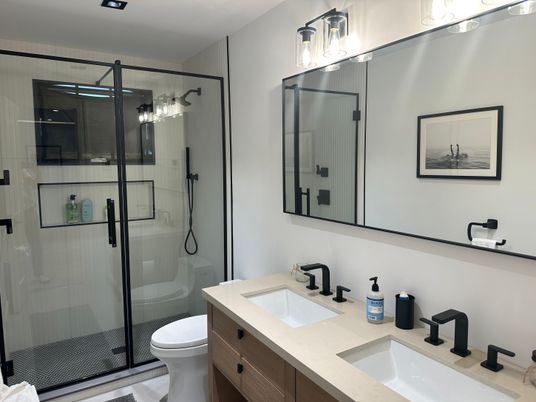 Bathroom, Dual Sink Vanities, Glass Shower, Interior