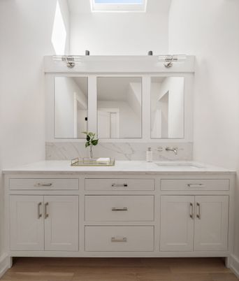 Bathroom, Dual Sink Vanities, Interior, Wood Texture Flooring