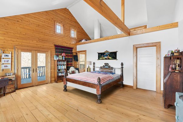 Bedroom, Interior, Wooden Beams, Wood Texture Flooring, Wooden Walls