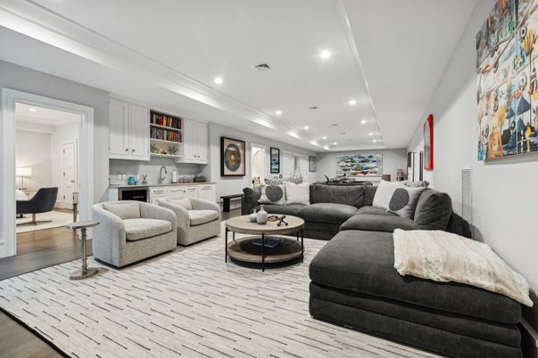 Interior, Kitchen, Living room, Recessed Lighting, Wood Texture Flooring