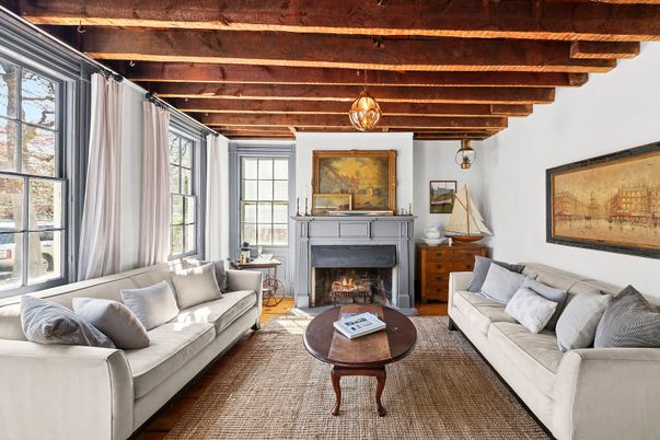 Fireplace, Interior, Living room, Wooden Beams