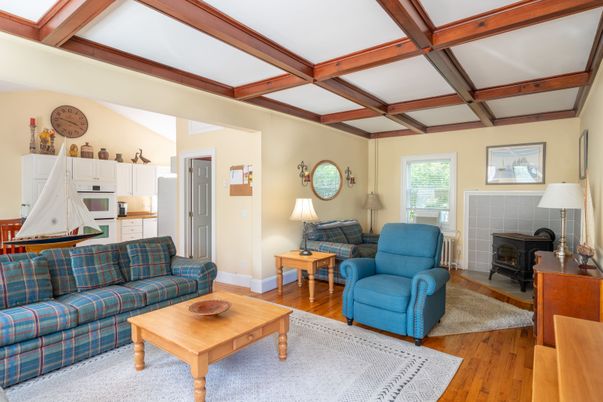 Fireplace, Interior, Living room, Wooden Beams, Wood Texture Flooring