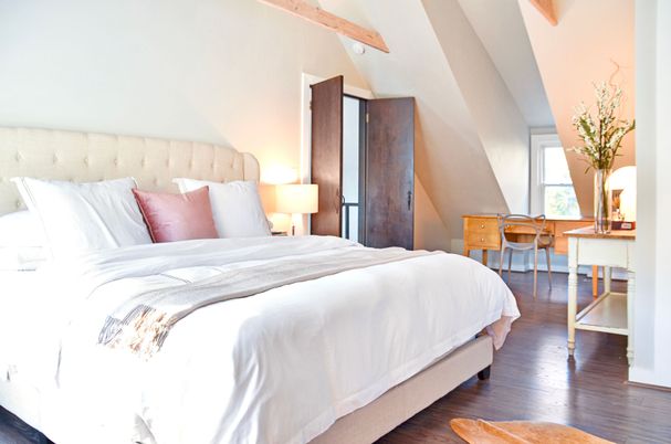 Bedroom, Interior, Wooden Beams, Wood Texture Flooring