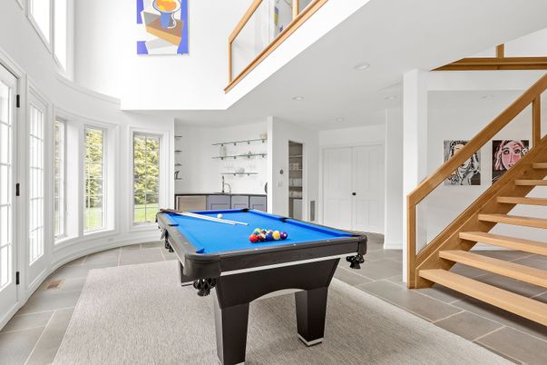 Billiard Table, Game Room, Interior, Recessed Lighting