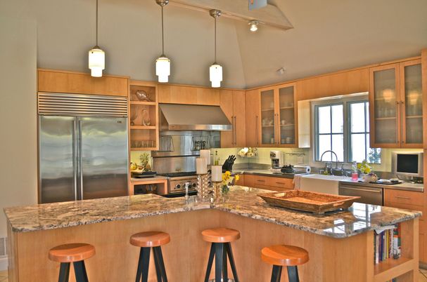 Interior, Kitchen, Pendant Lights, Stainless Steel Appliances
