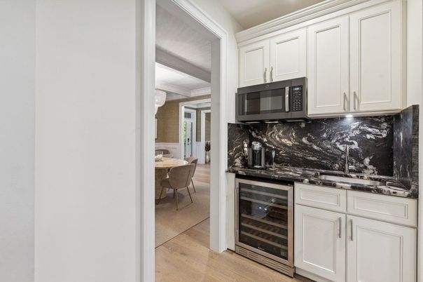 Dining room, Interior, Kitchen, Marble Walls, Wood Texture Flooring