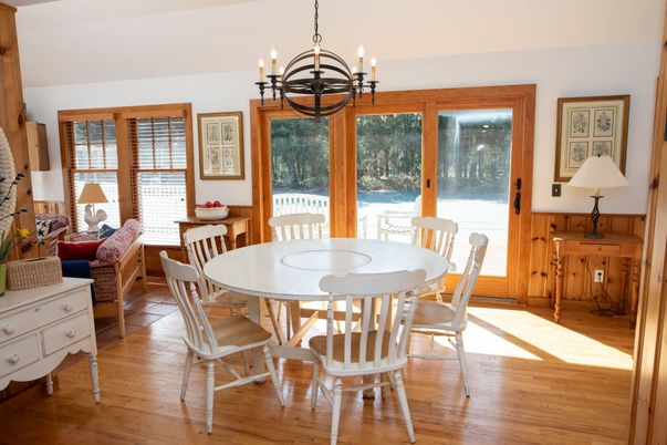 Chandelier, Dining room, Interior, Wood Texture Flooring