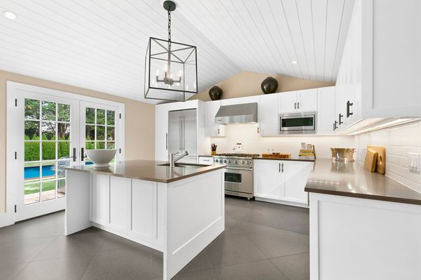 Interior, Kitchen, Pendant Lights, Recessed Lighting, Stainless Steel Appliances