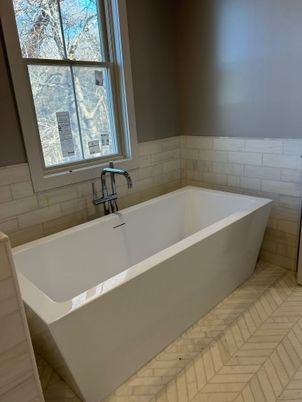 Bathroom, Free Standing Baths, Interior, Wood Texture Flooring