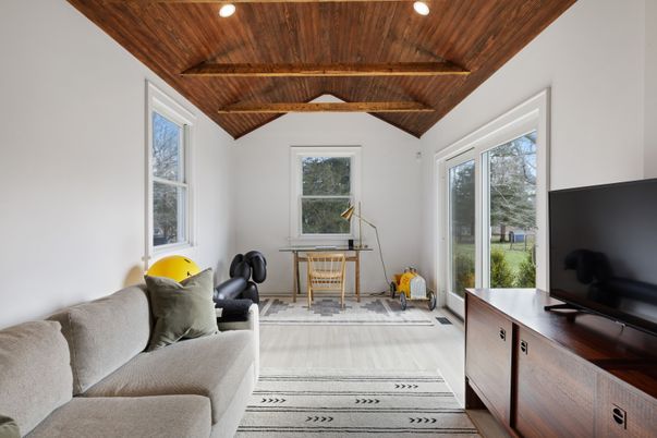 Interior, Living room, Recessed Lighting, Wooden Beams, Wooden Ceilings, Wood Texture Flooring