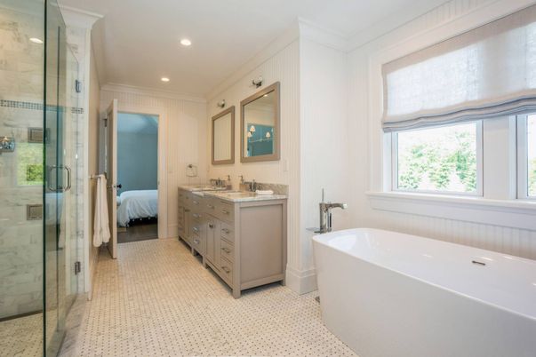 Bathroom, Bedroom, Dual Sink Vanities, Free Standing Baths, Glass Shower, Interior, Recessed Lighting