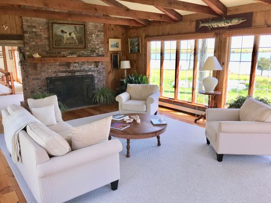 Fireplace, Interior, Living room, Stone Walls, Wooden Beams, Wood Texture Flooring