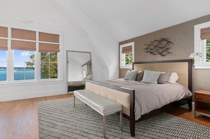 Bedroom, Interior, Water, Wood Texture Flooring