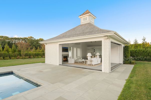Backyard, Detached Garage, Exterior, Fireplace, Pool
