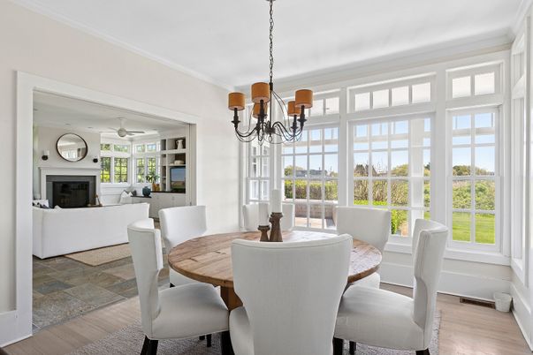 Chandelier, Dining room, Fireplace, Interior, Living room, Wood Texture Flooring
