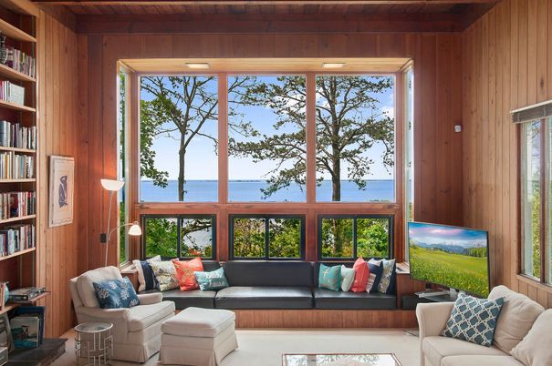 Interior, Living room, Water, Wooden Walls