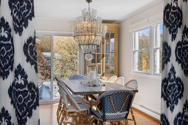 Chandelier, Dining room, Interior, Wood Texture Flooring