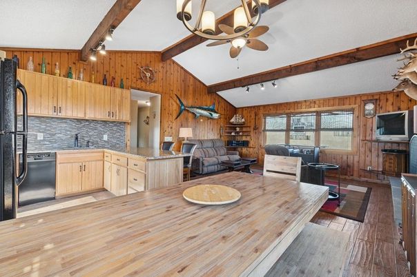 Interior, Kitchen, Living room, Wooden Beams, Wood Texture Flooring, Wooden Walls