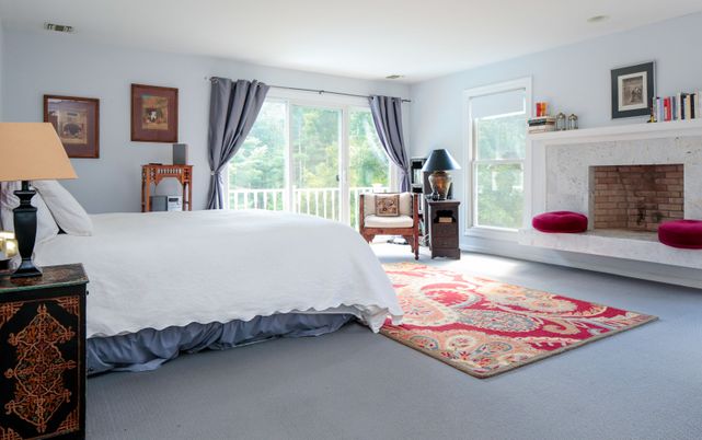 Bedroom, Fireplace, Interior